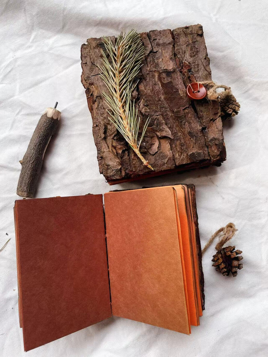 Tree Bark Notebook Inside and Outside